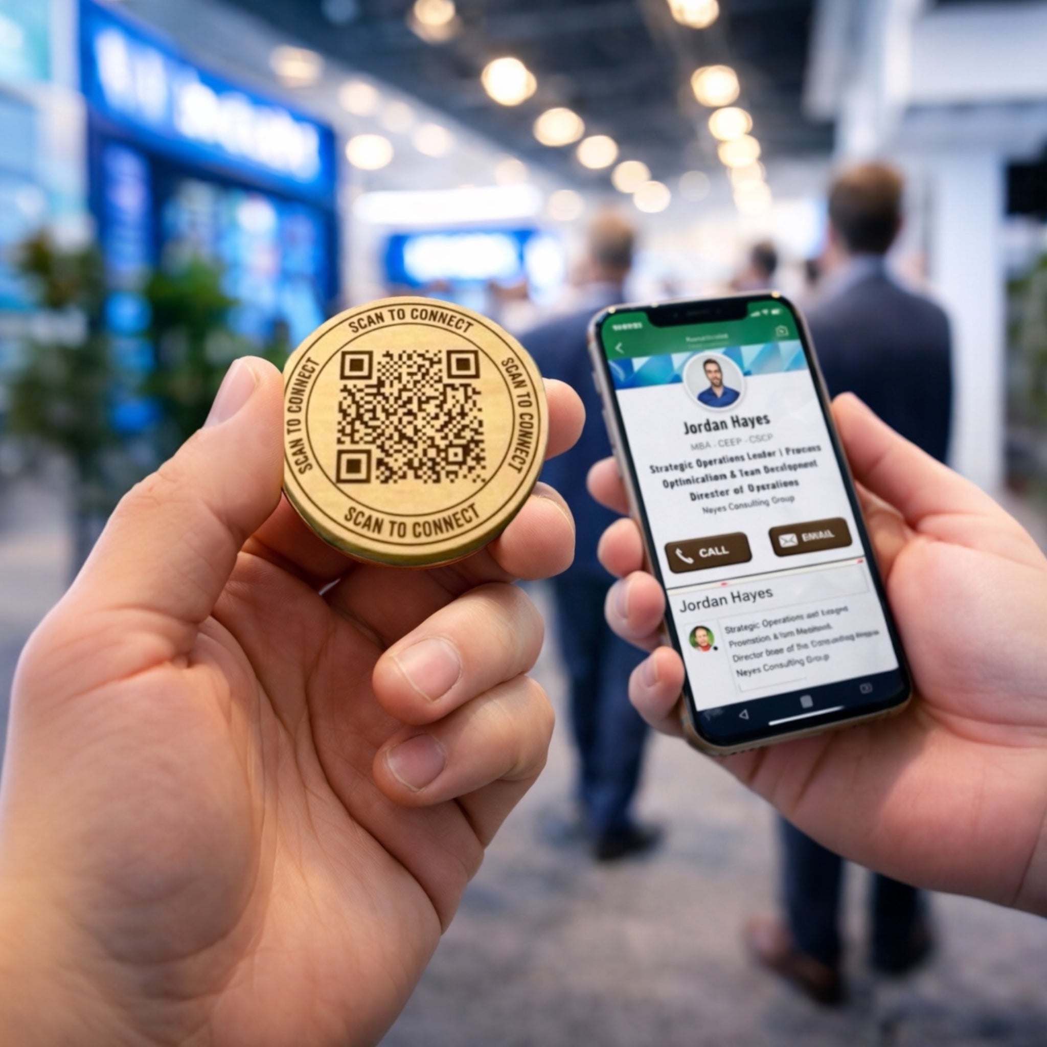 QR code markers shown to phone for profile upload